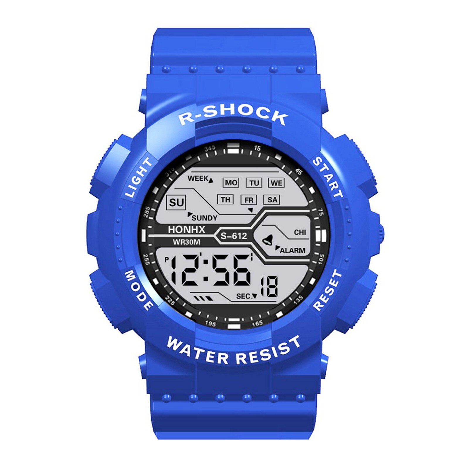 Wasserdicht männer Junge LCD Digital Stoppuhr Datum Gummi Sport Armbanduhr Kühle Licht Männer Sport Uhr hoch-ende Silikon: Blau