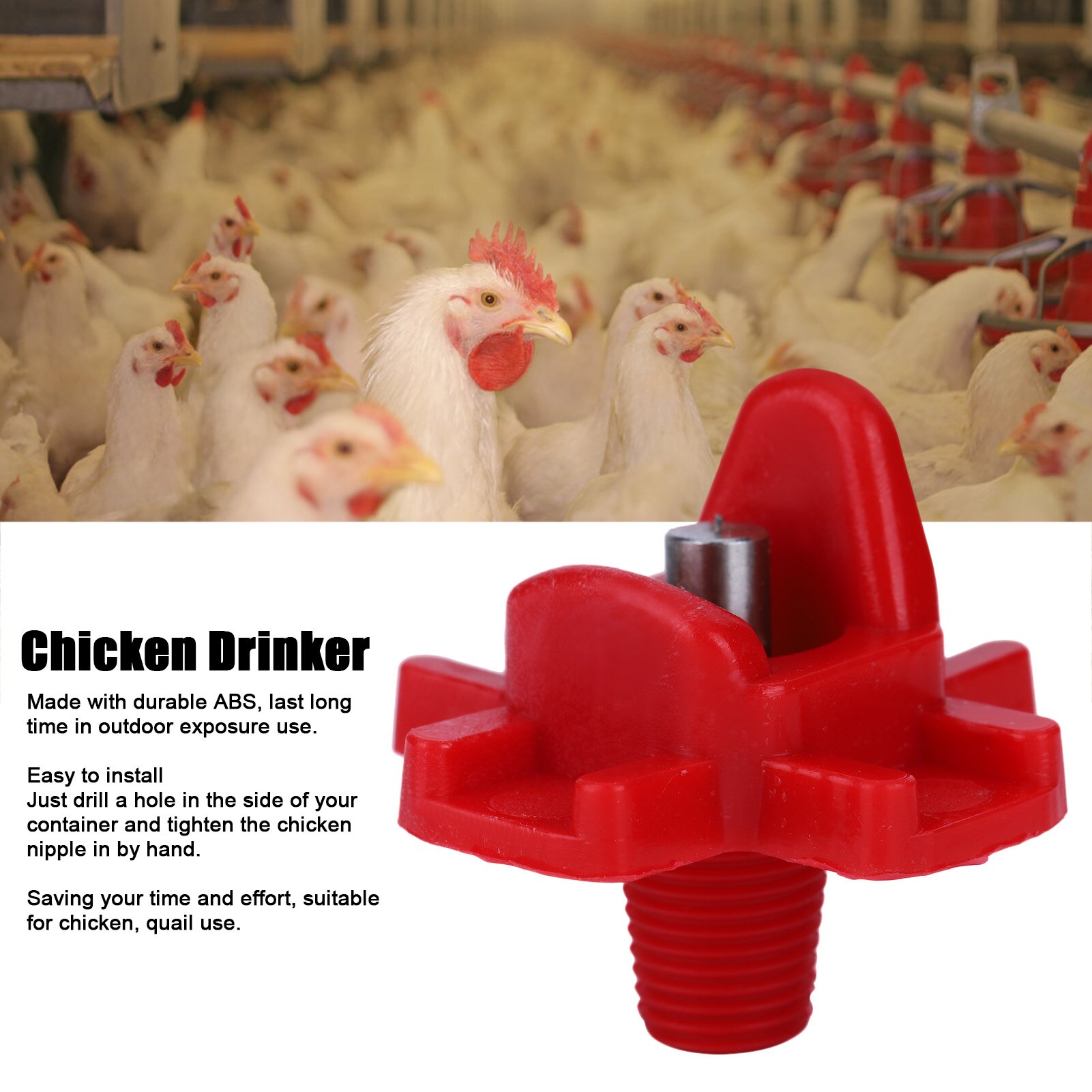 Bebedero para pollos, bebedero automático para aves de codorniz, 12 Uds.