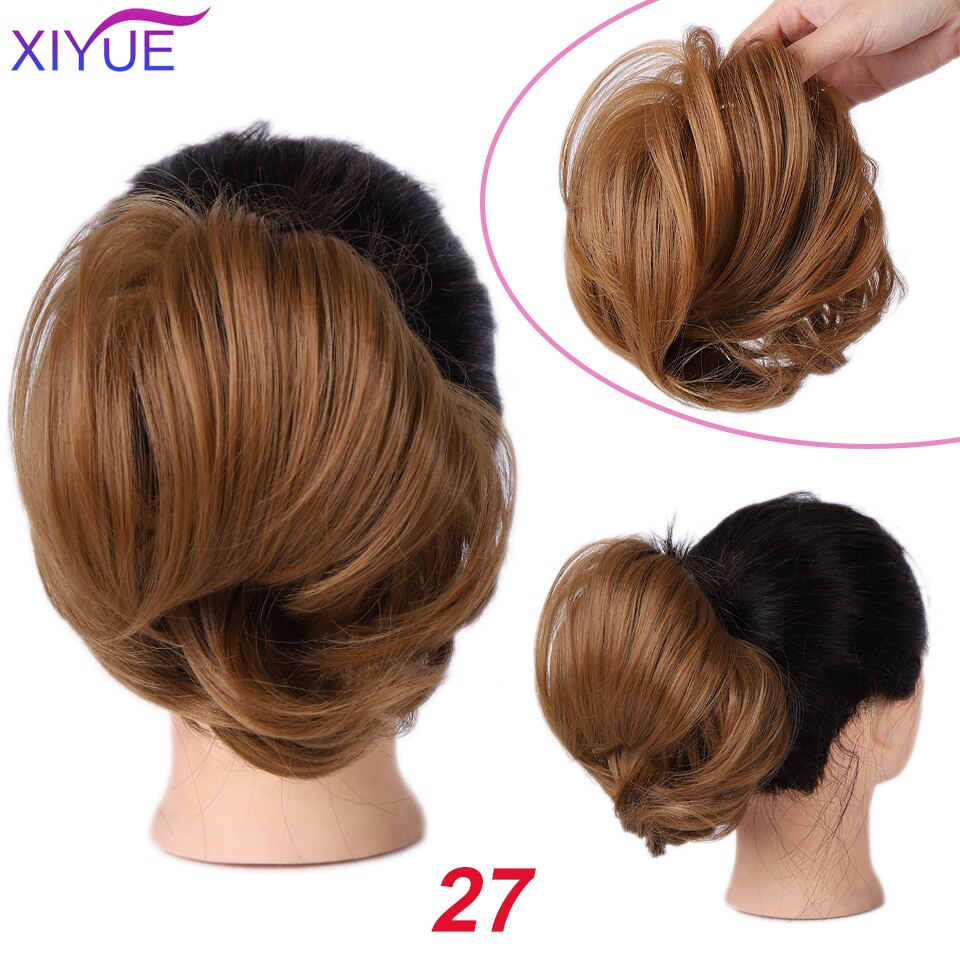 Women's Curly Chignon With Elastic Rubber Band Synthetic Scrunchie Wrap Hair Messy Bun Hairpieces On Messy Bun Ponytails: Q20-27