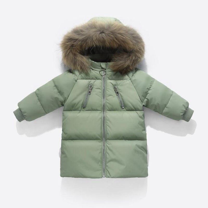 Hooded Infant Winter Jacket Down Russian Winter Clothes Fur Girl Winter Snowsuit for Baby: Color 4 / 110cm