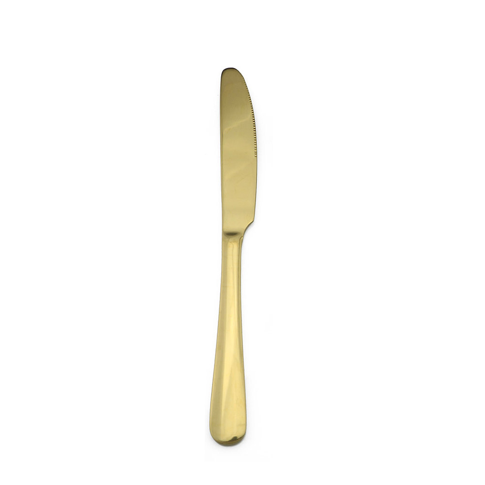 Golden Rvs Bestek Set Bestek Set Plated Bag Steak Messen Vorken Koffielepels Gold Zilverwerk Set 1 Pcs: Dinner Knife
