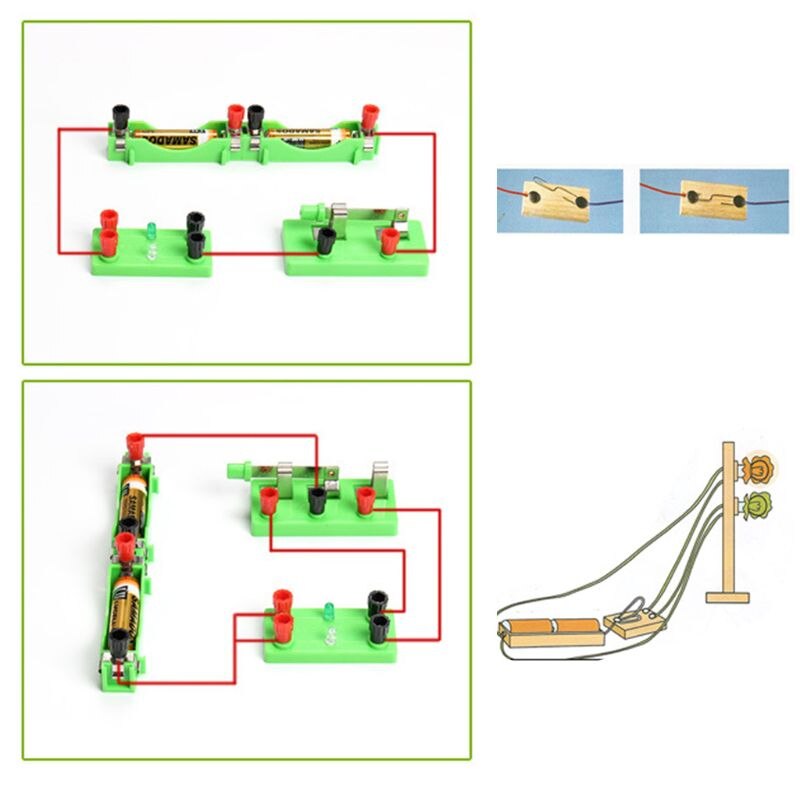 Physics Labs Circuit Learning Kit Basic Electricity Discovery Principles Kit for Science Study Parallel Magnetism Equipment C7AD