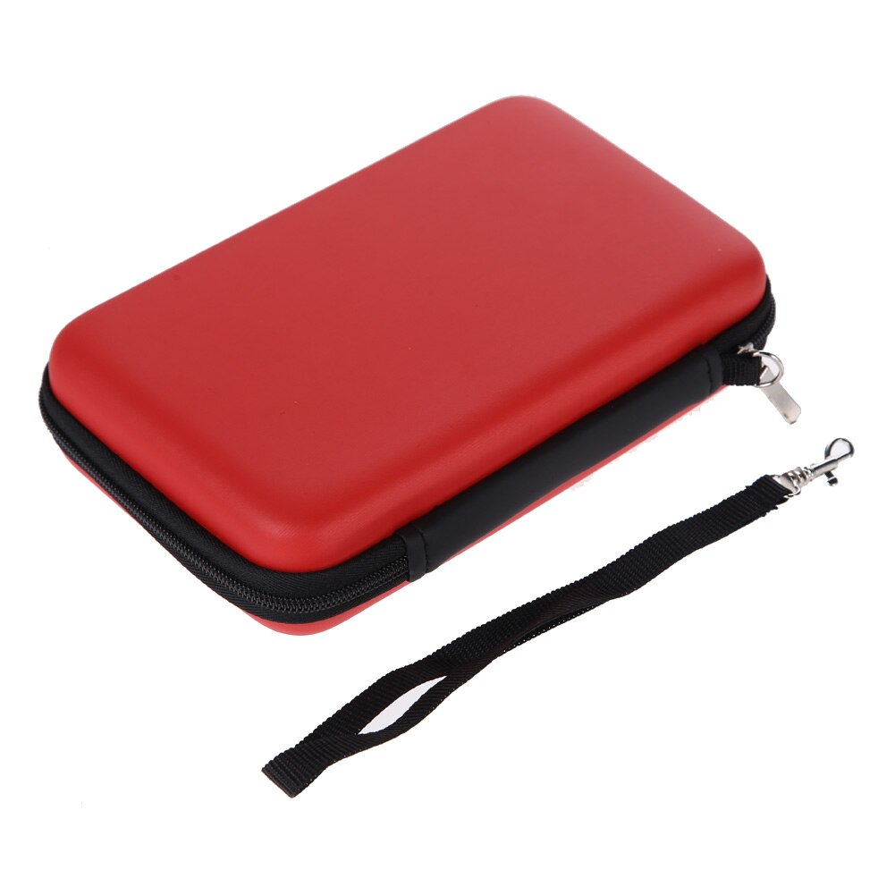 Custodia rigida per custodia in pelle EVA per Nintendo 3DS XL LL custodia protettiva per custodia con cinturino: Red