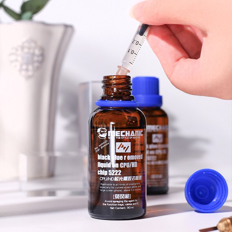 MECHANIC 5222-Líquido de eliminación para CPU/HD Chip, pegamento negro, limpiador de chips de CPU de teléfono móvil para reparación de Iphone, líquido de eliminación, 30ML