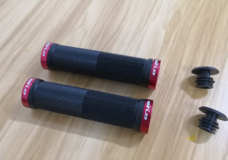 1 paar Fietsen Afsluitbare Handgreep Voor Fiets MTB Road Bike Stuur Fiets Grip Bike Aluminium + Rubber 4 kleuren: Rood