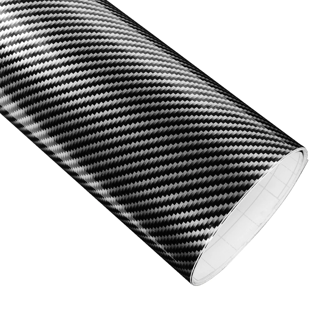 Película de vinilo de envoltura de fibra de carbono brillante 2D 3D 4D 5D 6D pegatina de coche Auto motocicleta envoltura película de cobertura accesorios decorativos para coche: M / Marrón