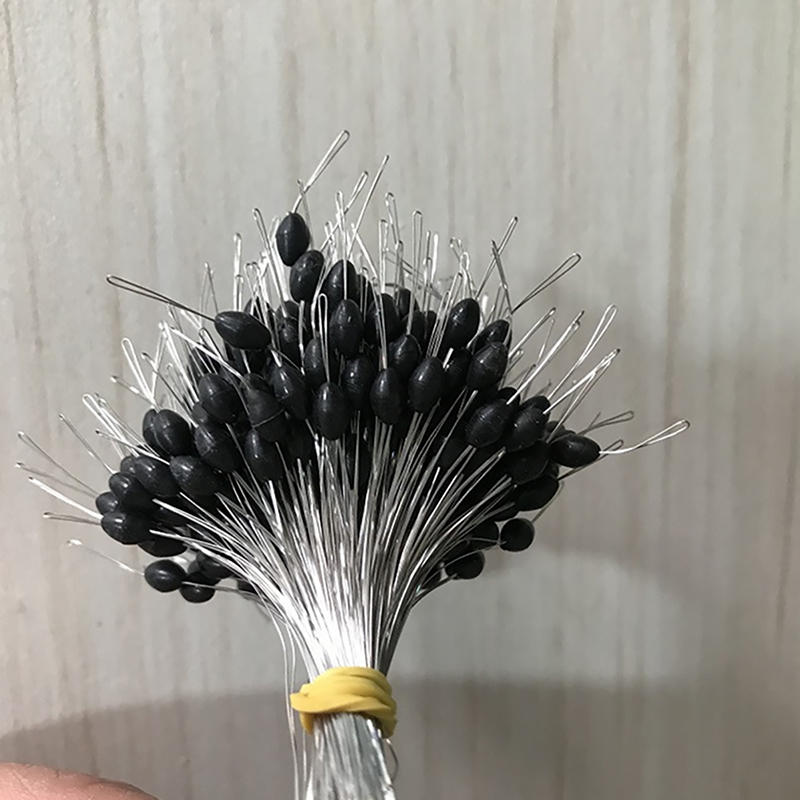 300 pcs/lot flotteur de pêche bouchon en caoutchouc Transparent S M L Bobber cylindrique espace haricot ligne de poisson accessoires: green