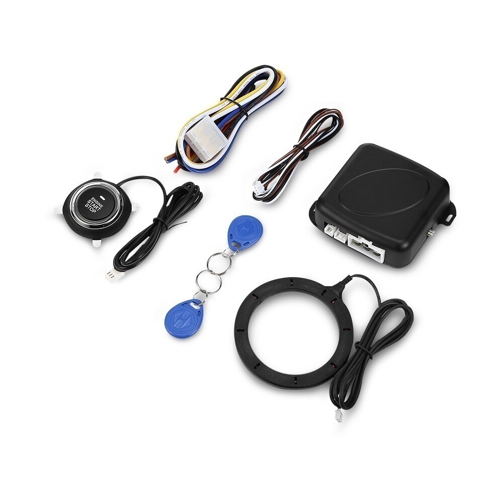 12V Universal Push Start Stop Button Smart Key RFID Car Alarm Push Button Start Keyless Transponder Immobilizer