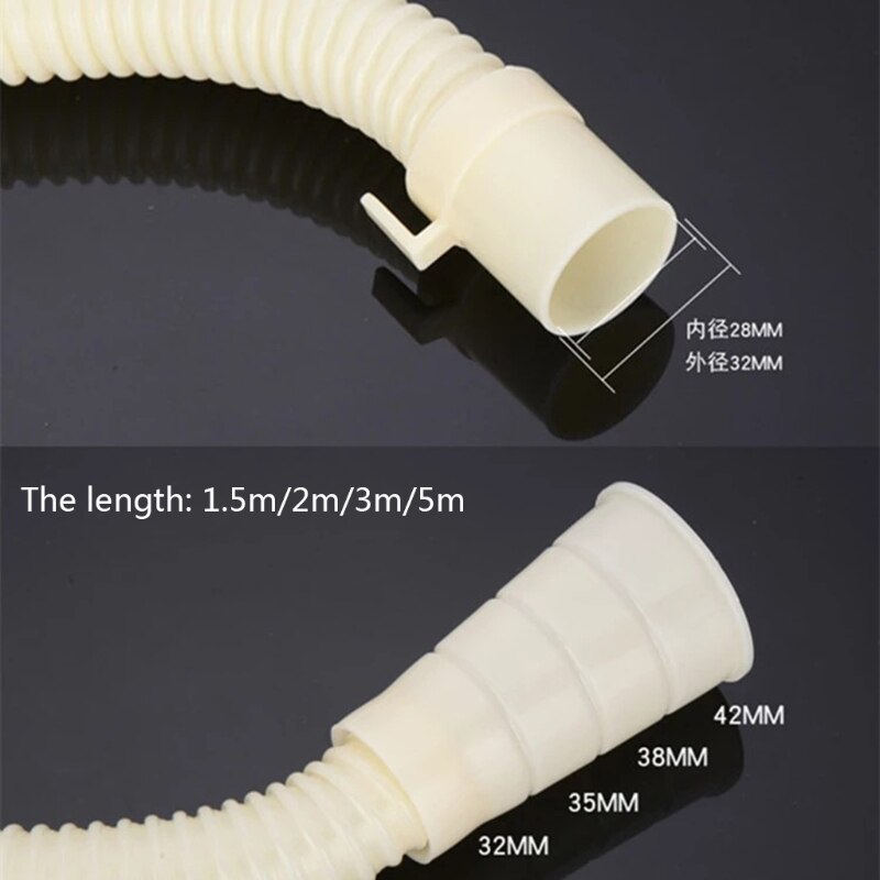 2pcs/set 1.5/2/3/5 Meters Universal Washing Machine Drain Hose Outlet Pipe Extension Drain Pipe Washer Replacement Parts