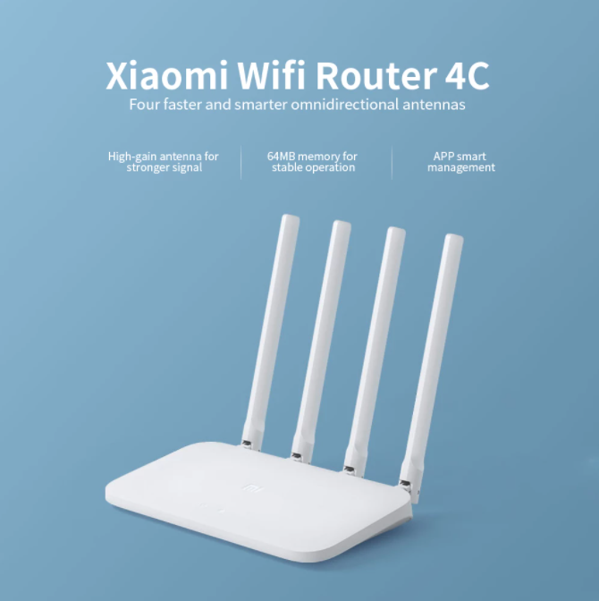 Original xiaomi mi wifi router 4c 64 ram 300 mbps 2.4g 802.11 b/ g /n 4 antenner trådløse routere wifi repeater app kontrol