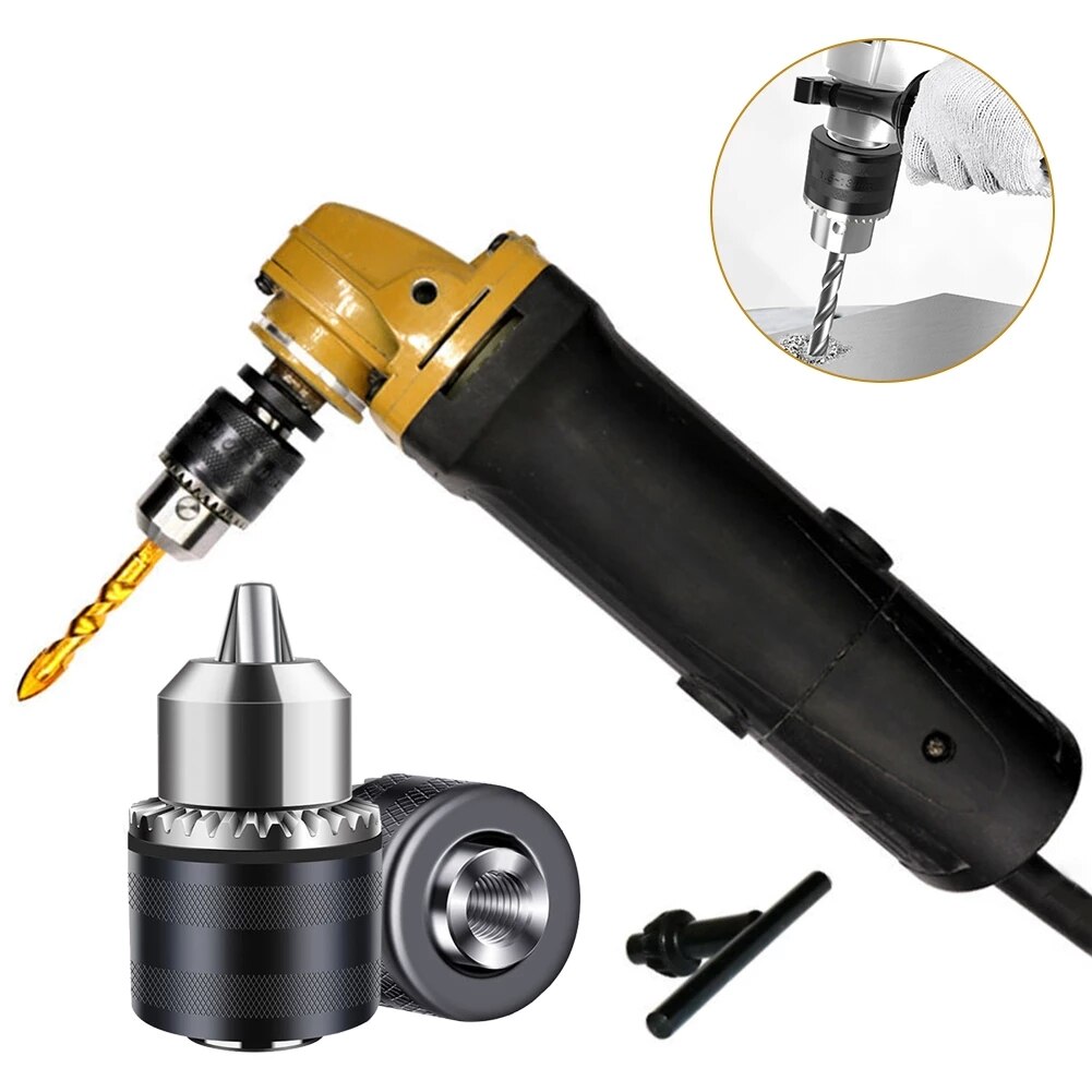 4Inch Electric Angle Grinder To Electric Drill Chuck 10mm Chunk Angle Grinder Convert Adapter Collet 1.5 Coarse Thread Accessory