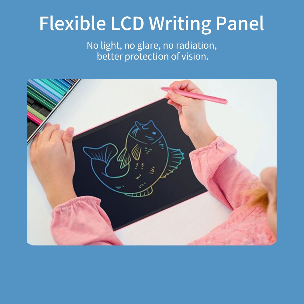 10.5 Inch LCD Writing Tablet Electronic Digital Drawing Board Erasable Writing Pad Color Screen One-Click Erase with Lock Button