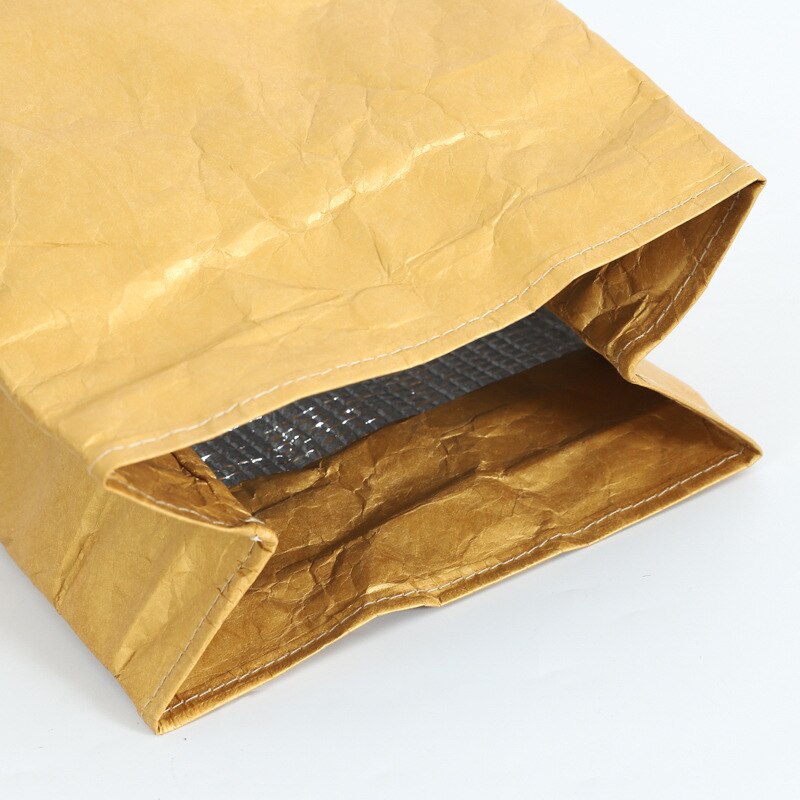 Sacs à Lunch en papier marron réutilisables, boîte à Lunch isolée, Film d'aluminium DuPont, sac de glace pour pique-nique, étanche