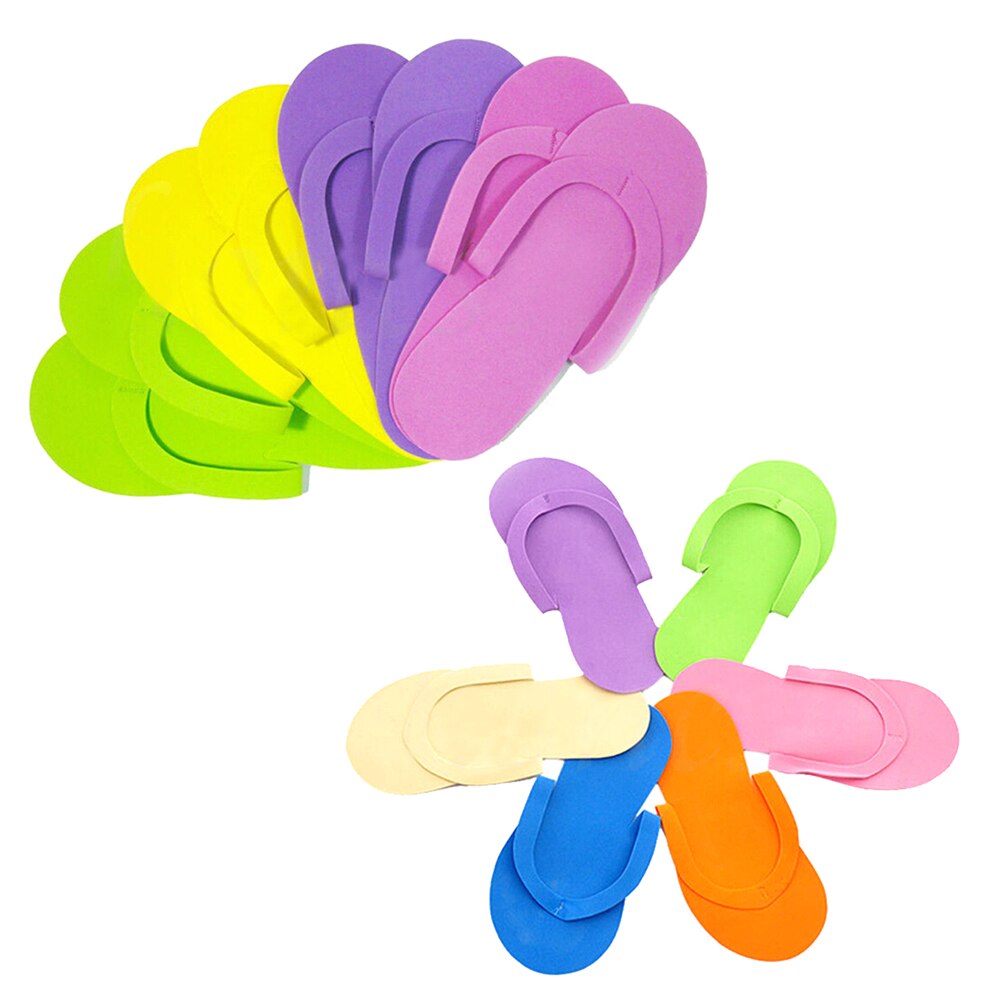 Non Slip 12 Pairs Disposable Foam Slippers Spa Ped Grandado 0910