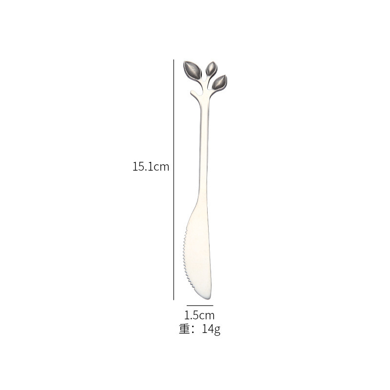 1/5pIeces Rosegold FruitFork Cake Knife 304 Stainless Steel Dessert Fork Cake Knife Tableware Accessories For Chistmas: SilverCakeKnife 1pcs