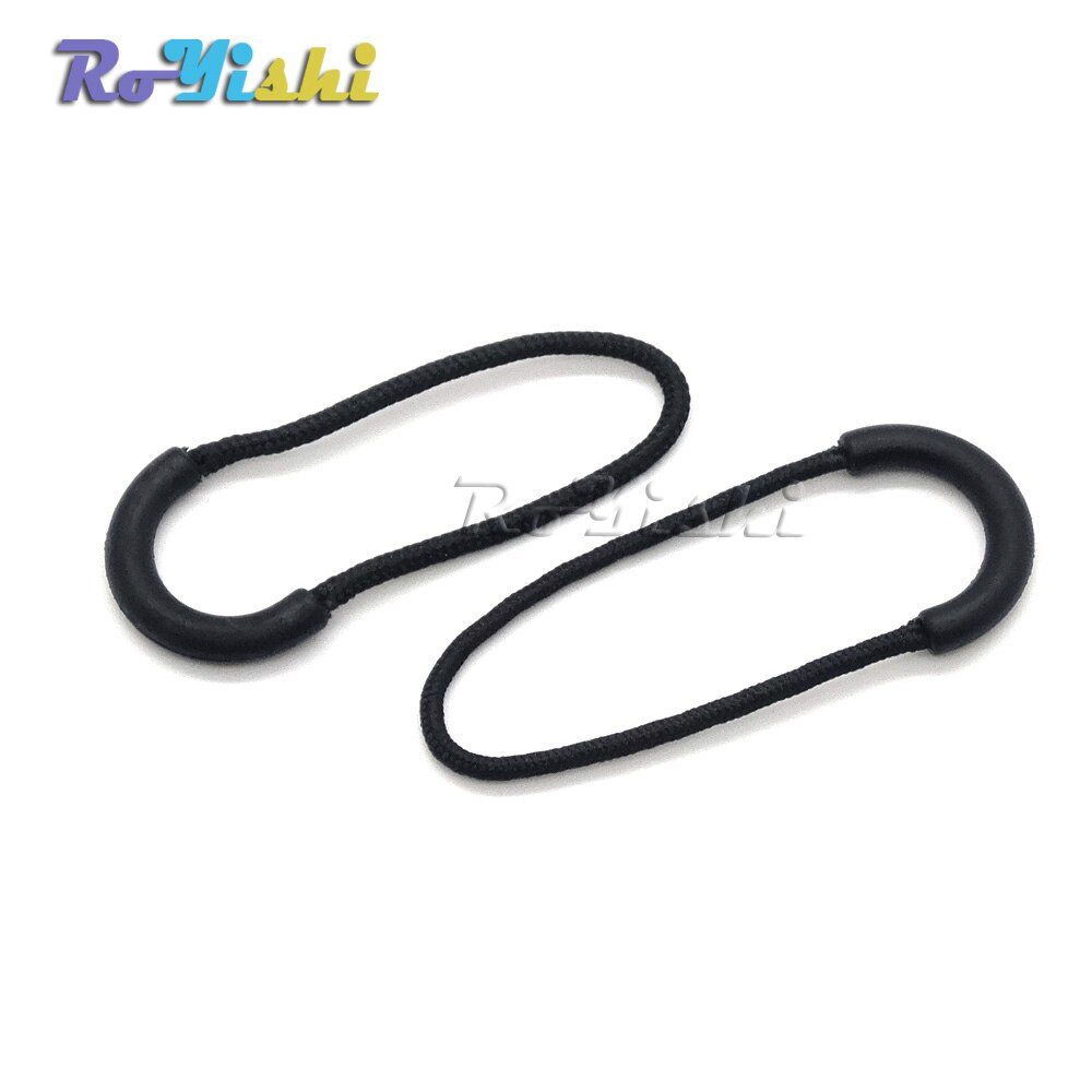 100pcs/pack Zipper Pulls Cord Rope Ends Lock Zip Clip Buckle Black For Paracord Accessories/ Backpack/Clothing