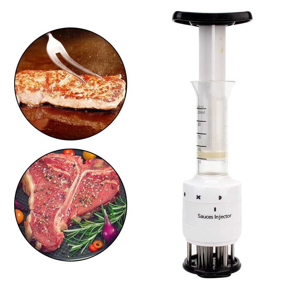 Injecteur de Sauce pour Barbecue 2 en 1, avec aiguille en acier inoxydable, pour assaisonnement, Marinade, outils de cuisine, Gadgets, attendrisseur de viande