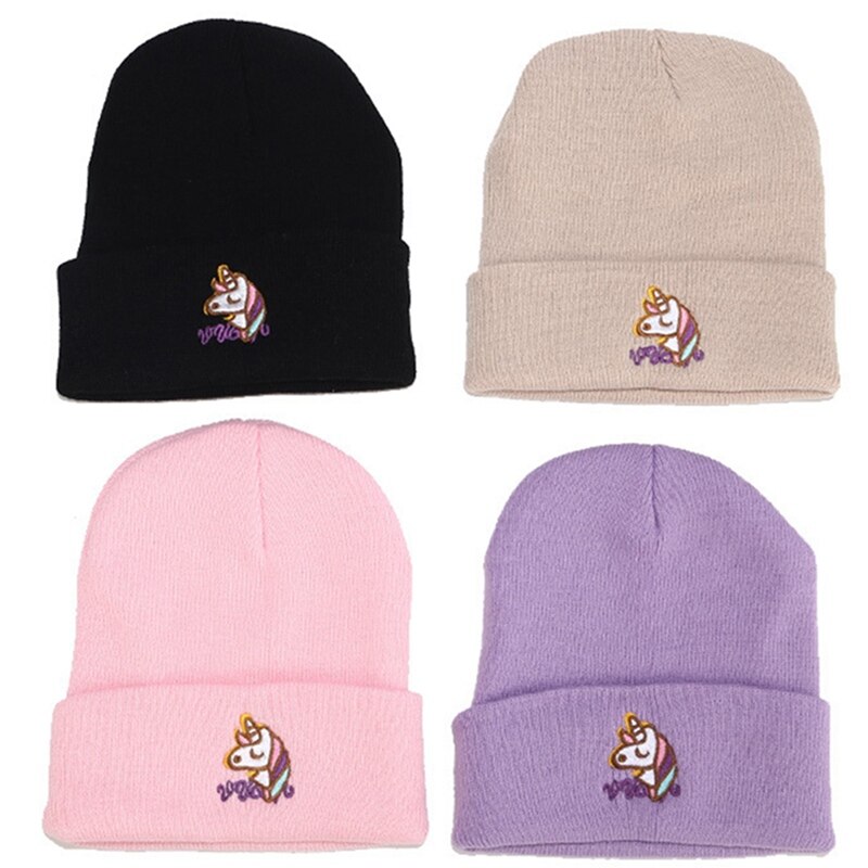SchöNe Einhorn Mütze Mädchen Frauen Winter warm Hütte Nizza Weiche Gestrickte Hüte Winter Hütte Mütze für Frauen Mädchen