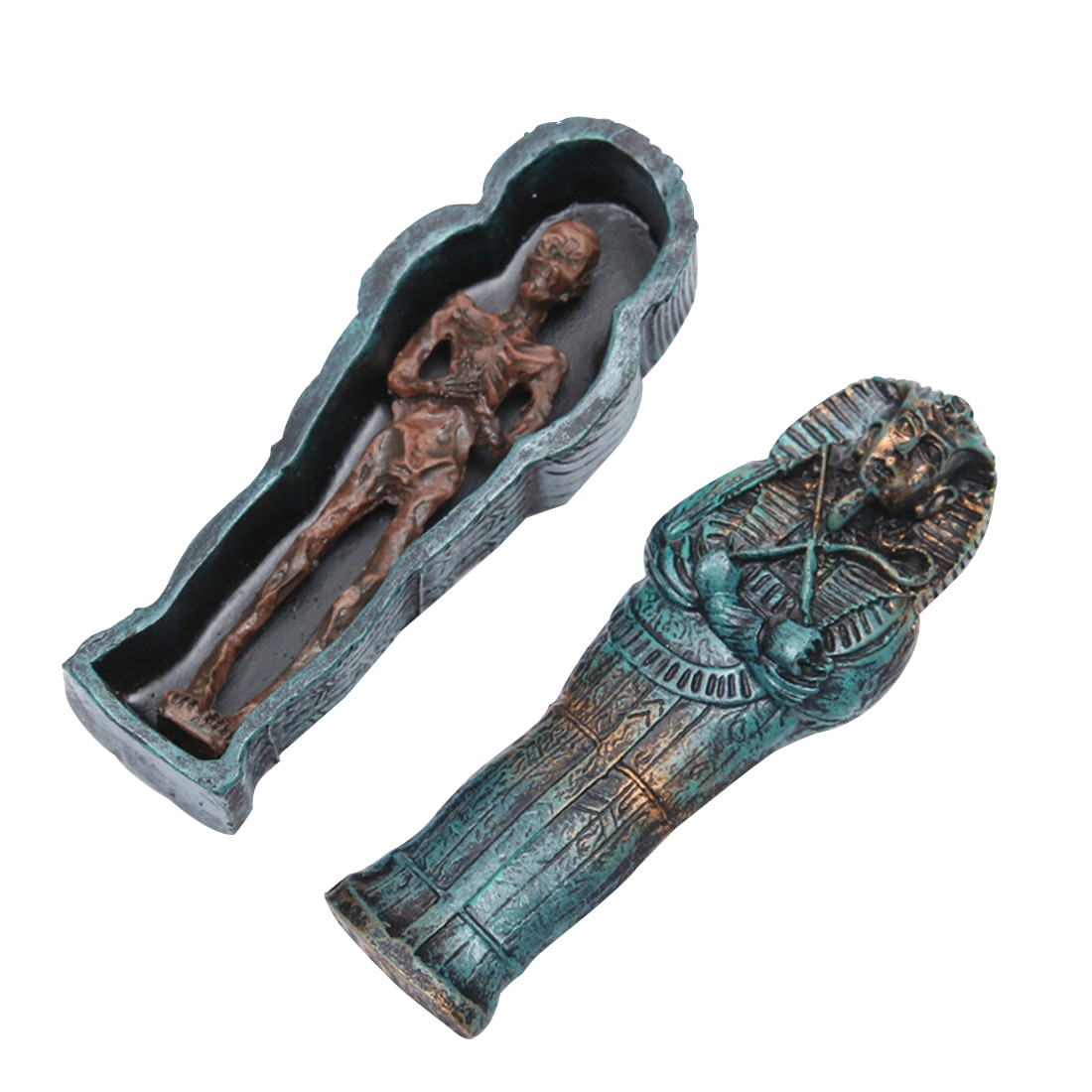 Aquarium decoratie landschap schedel skelet mummie egypte spel knutselen oud hars handgemaakte accessoires aquarium voor reptielen