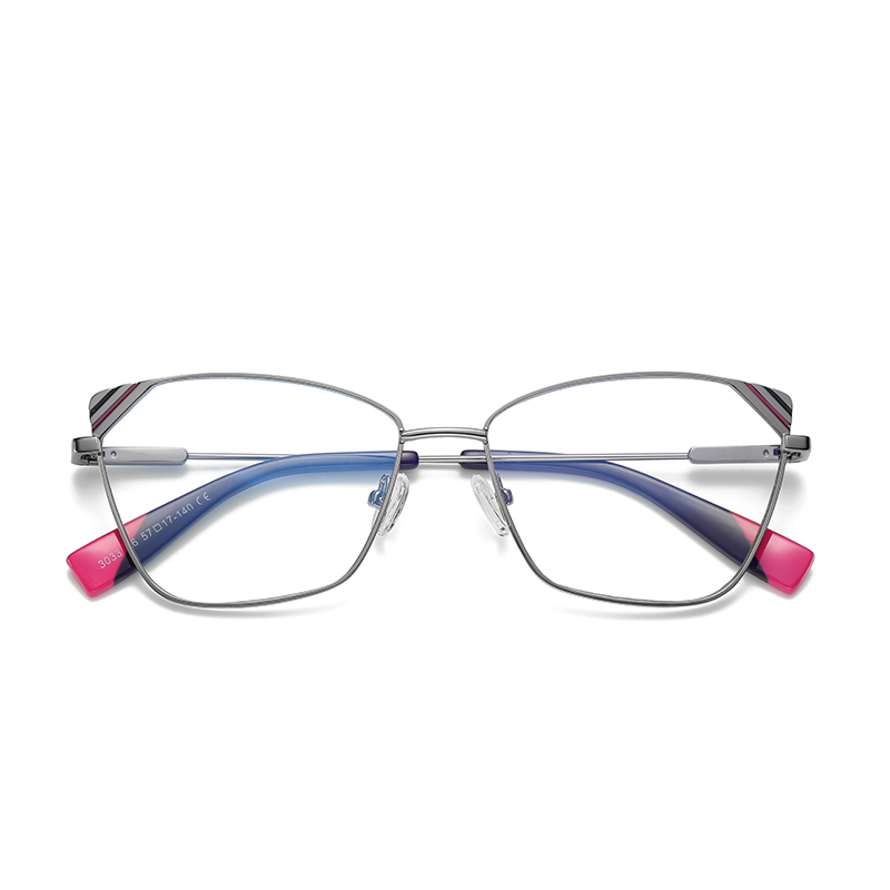 2022 Women Glasses Frame Stylish Female Optical Eyeglasses Prescription Eyewear Full Rim Cat Eye Alloy Spectacle: C6
