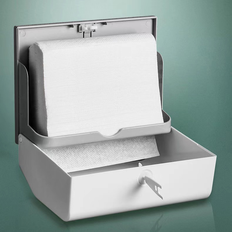 distributore di fazzoletti di carta di lusso per bagno distributore di fazzoletti scatola di fazzoletti in ABS di alta qualità a parete senza perforazione per la cucina