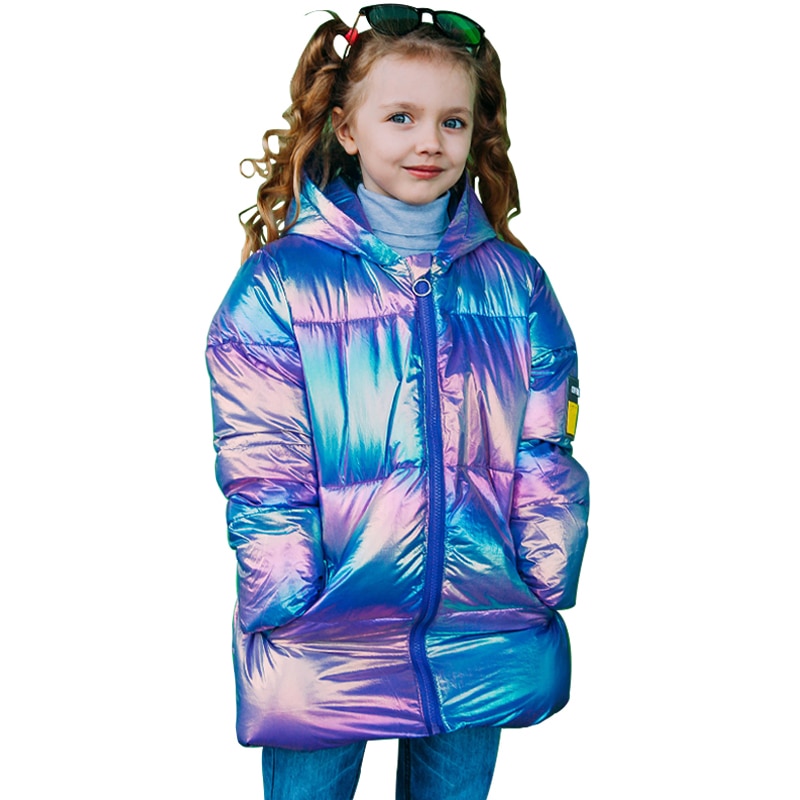 Hh børn vinterjakke til piger varm tyk frakke lyst farverigt tøj til baby børn 96%  bomuldsdun pige snowsuit parkas
