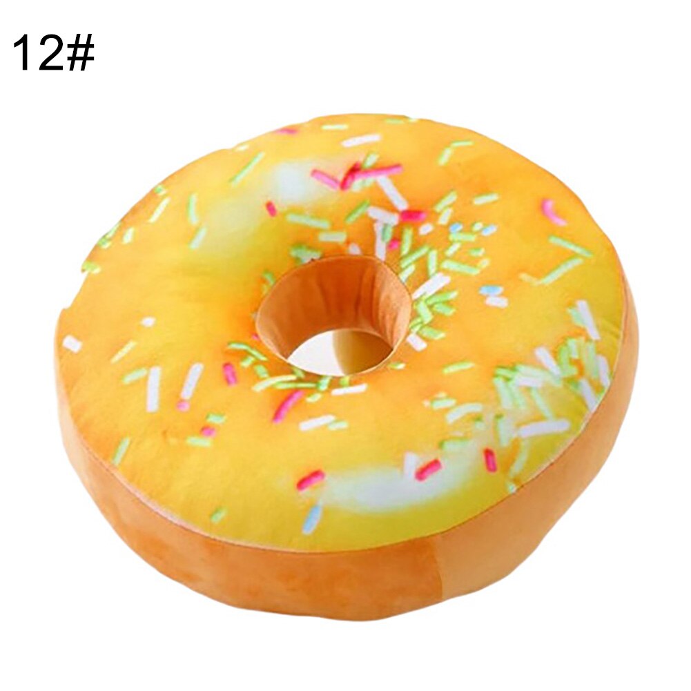 Tapis de voiture en peluche 3D, nourriture Donut en peluche drôle, maison canapé chaise, coussins de voiture: 12