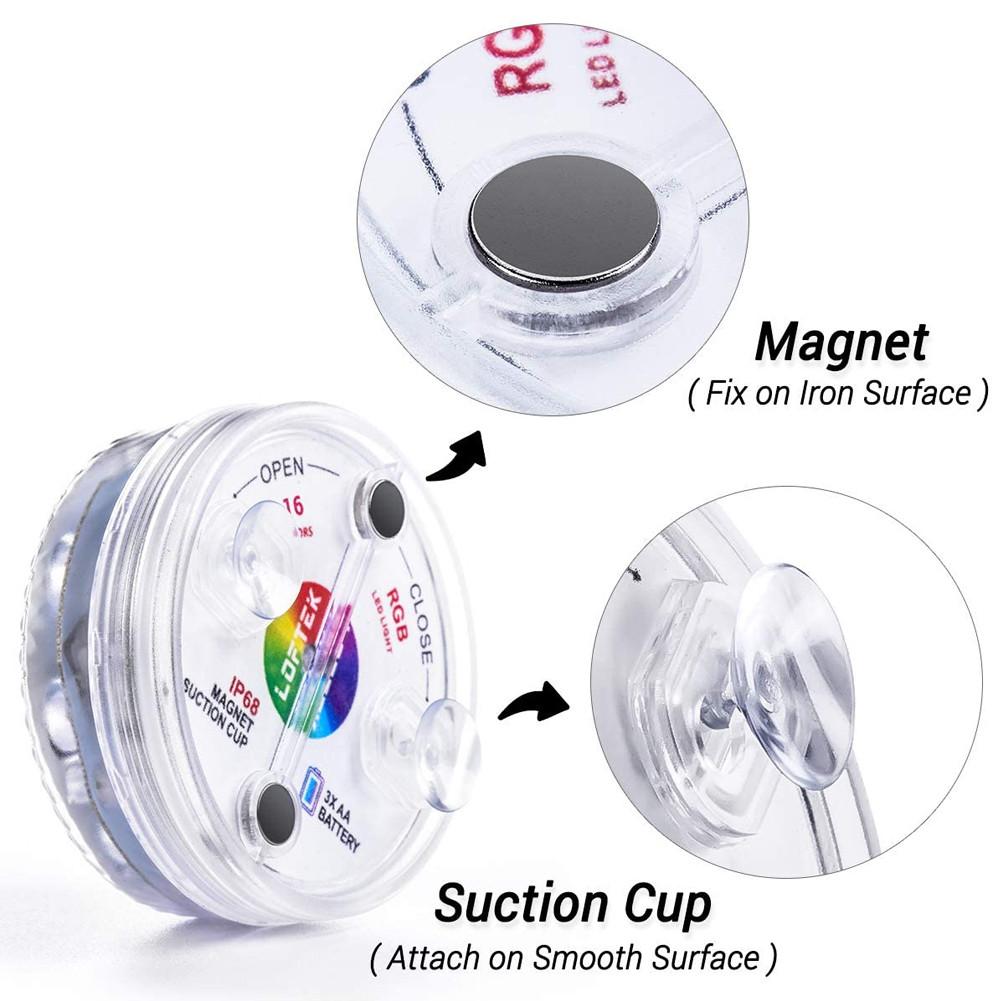 LED Pool Light Fountain Light Waterproof RGB Remote Control Submersible Light with Suction Cups Underwater Night Lamp