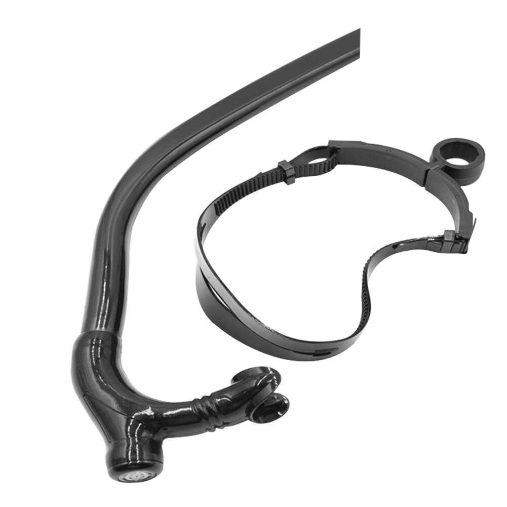 Droog Front Ademen Professionele Onderwater Zachte Siliconen Enkele Duiken Snorkel Training Snorkelen Buis Volwassenen Verstelbare: Black