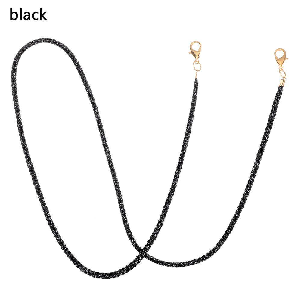 Leer Hoge Elasticiteit Zonnebril Lanyard Strap Ketting Lenzenvloeistof Bril Ketting Koord Leesbril Riem: black2