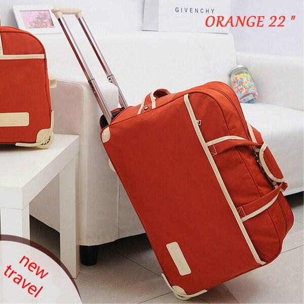 Neue Frauen Trolley Gepäck Roll Koffer Casual Verdickung Roll Fall Reisetasche auf Rädern Gepäck Koffer: Orange 22