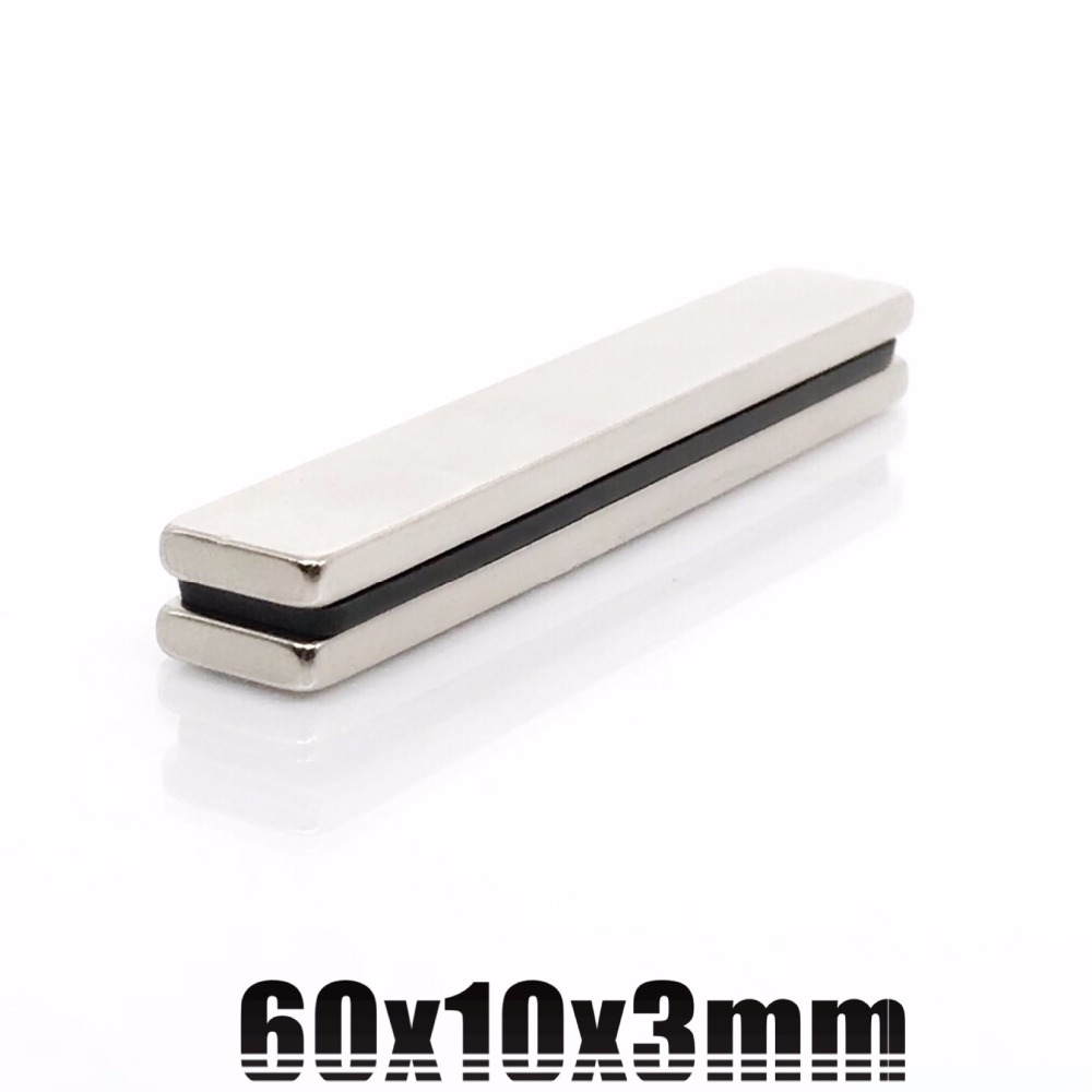 N35 10 STUKS 60mm X 10mm X 3mm Cuboid Zeldzame Aarde Grote Neodymium Blok Magneet 60X10X3 Grade 60*10*3