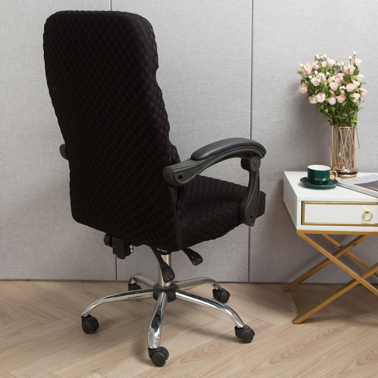 Modern Spandex Computer Chair Cover 100% Polyester Elastic Fabric Office Chair Cover Easy Washable Removeable