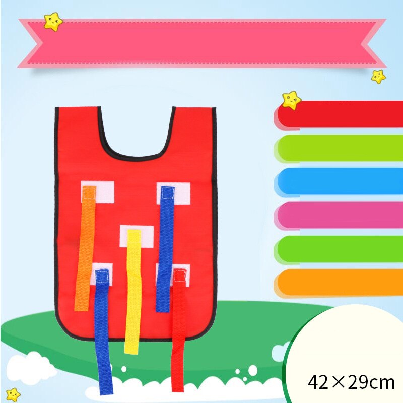 Children's Toys Outdoor Sports Game Vest Kindergarten Grab Tail Children Training Equipment Group Tail Pulling Game: child red vest