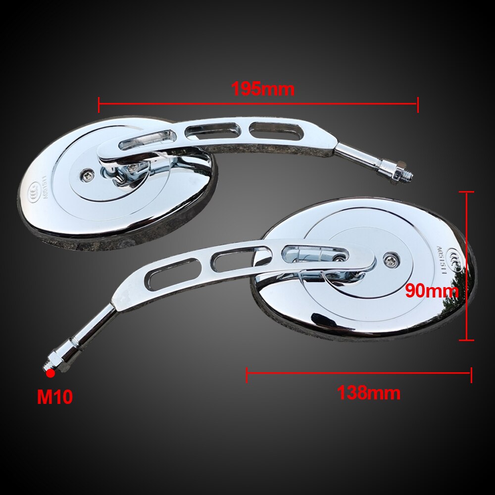 Motorcycle Oval Chrome Rearview Mirrors Universal Motorbike Side Mirror FOR Suzuki burgman 400 bandit 400 650 1200 dl 650