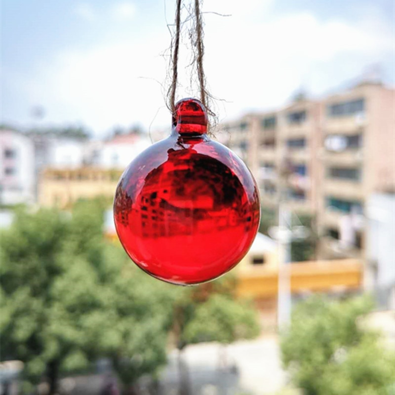 30mm Rood Glas Magic Smooth Ballen Prachtige Kristallen Kroonluchter Hangers Kerstboom Opknoping Druppels Decoratie