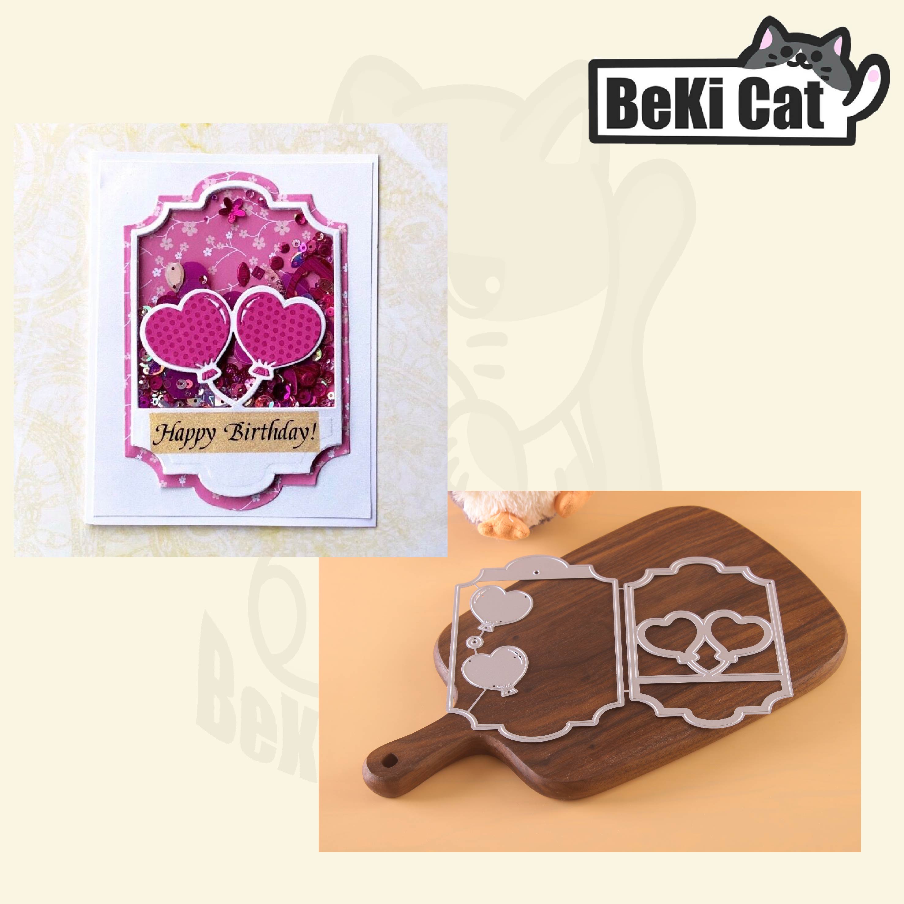 Set de etiquetas de cumpleaños, plantillas de corte de Metal love para álbum para recortes de fotos, tarjetas de papel decorativas DIY