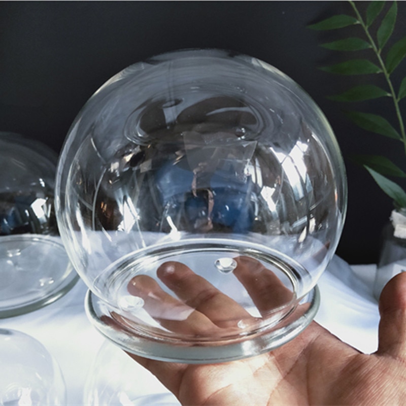 Diameter = 10cm forskellige bund runde glas kuppel vase hjem dekoration glas kuppel ven bryllup dekoration