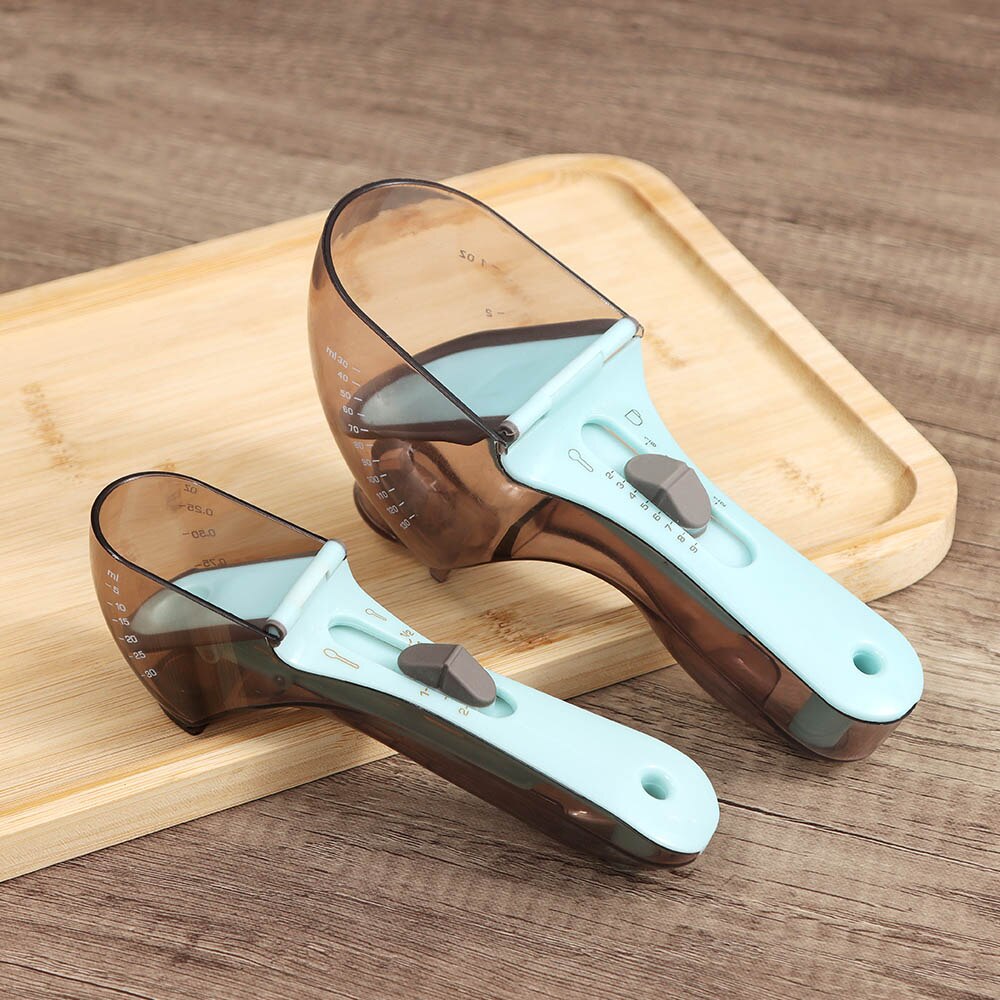 Kitchen Digital Magnetic Adjustable Measuring Spoons Plastic Scoop Spoon With Scale Accessories Worthbuy Baking Digit Cup Tools: 30ML  130ML