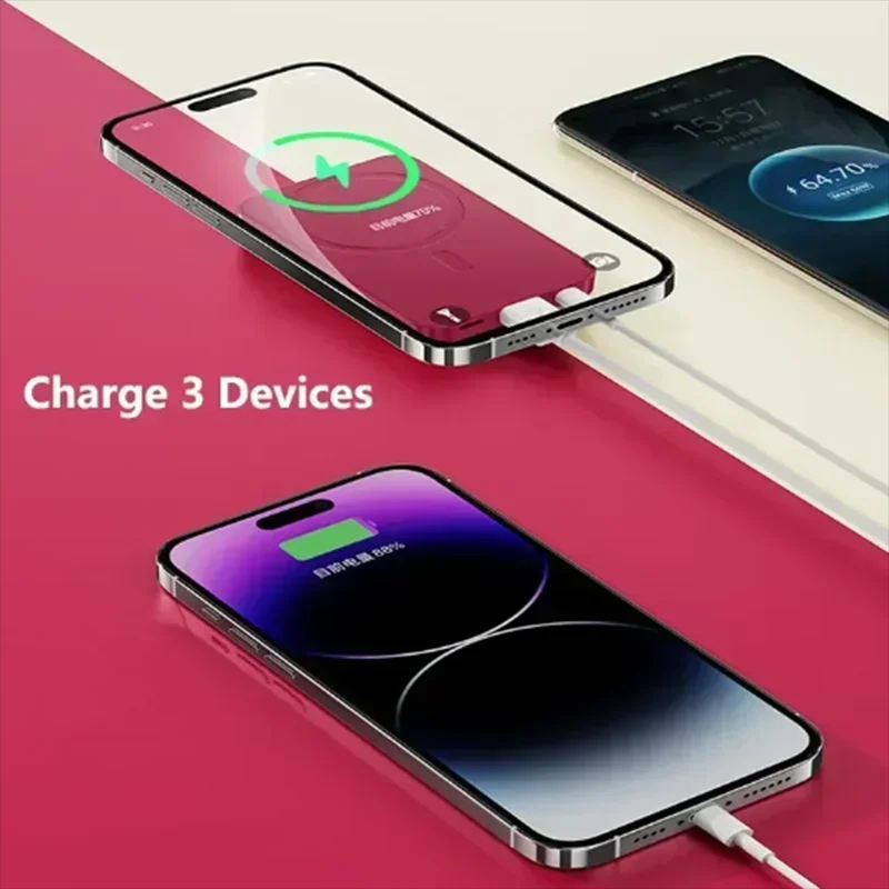 50000mAh Magnetic Wireless Charger Power Bank Mobile External Battery Super Fast Charging PowerBank For Android iPhone 15 16