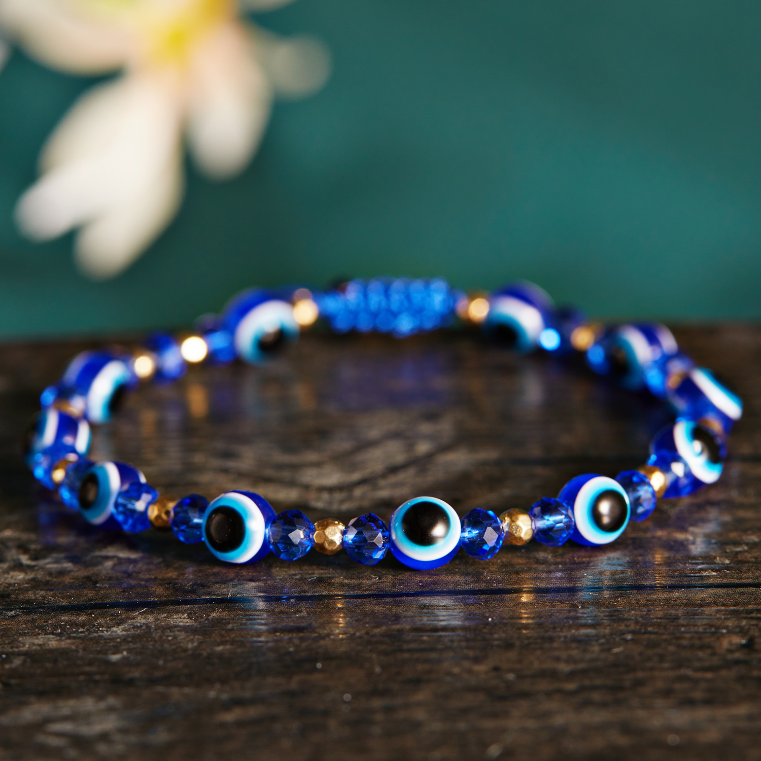 Pulseras turcas contra el mal de ojo, pulsera de cuentas de cristal coloridas para hombres y mujeres, joyería con dije de cuerda trenzada hecha a mano