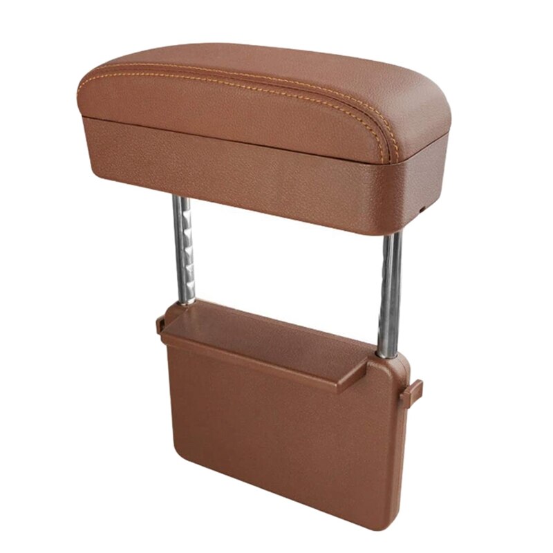 Universal Car Armrest Box Elbow Support Adjustable Car Center Console Arm Rest (Brown): Default Title