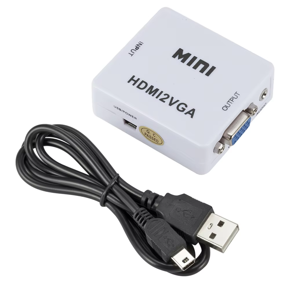 1080p vga till hdmi ljudadapterkontakt vga 2 hdmi hdmi till vga-omvandlare med ljud för pc bärbar dator till hdtv-projektor: Röd