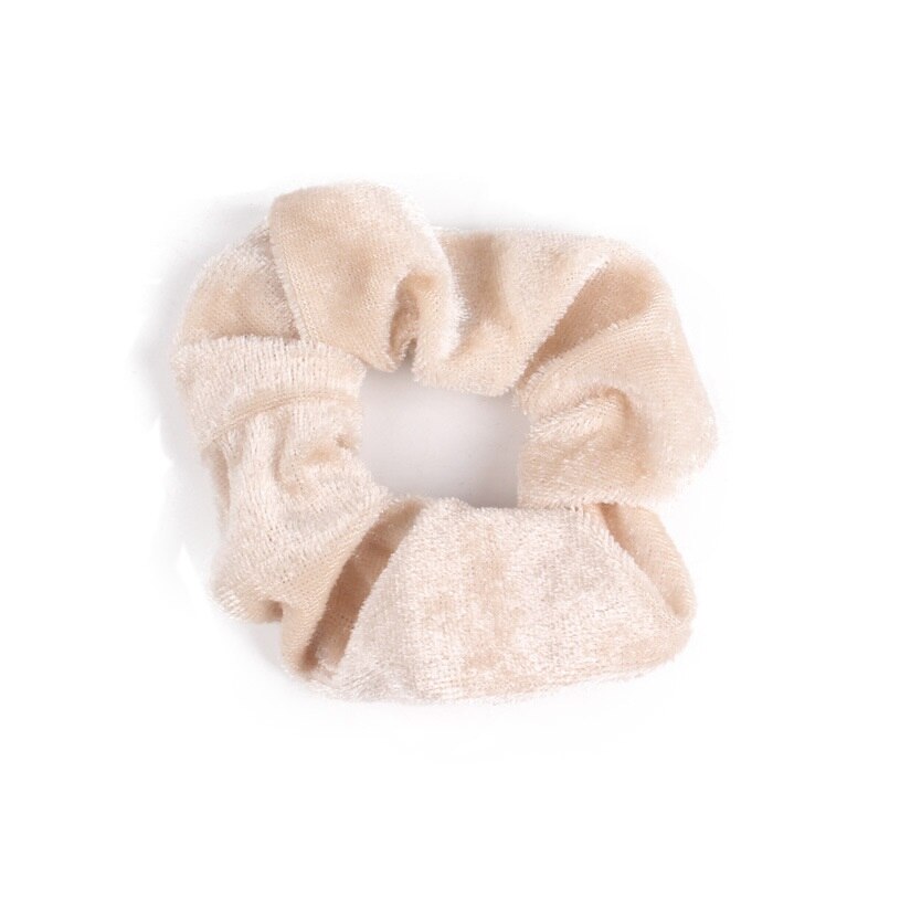 1pc sólido senhora veludo cabelo scrunchies anel feminino meninas elástico cabelo bandas de borracha acessórios para mulher rabo de cavalo titular: Beige