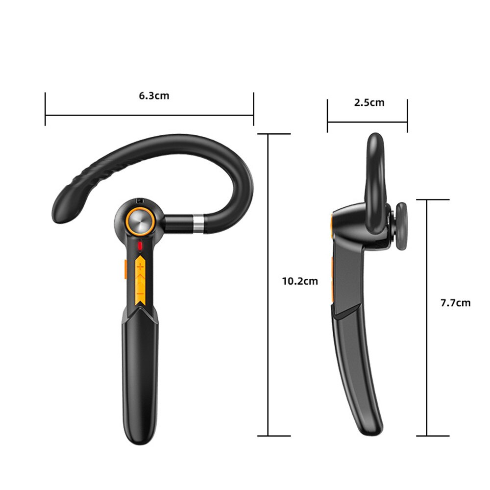 Business-Kopfhörer Bluetooth 5.0 Freisprecheinrichtung, kabelloser Kopfhörer, Stereo-Musik-Ohrbügel-Headset mit Mikrofon für Fahrbesprechungen