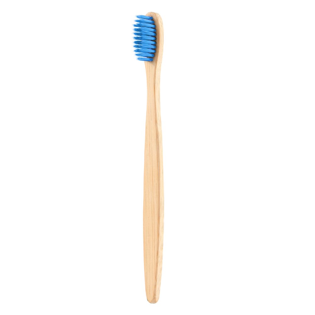 4 färg tandborste naturlig bambu tandborste platt bambu skaft mjuk borst tandborste vuxen tandborste tänder rena verktyg: 2