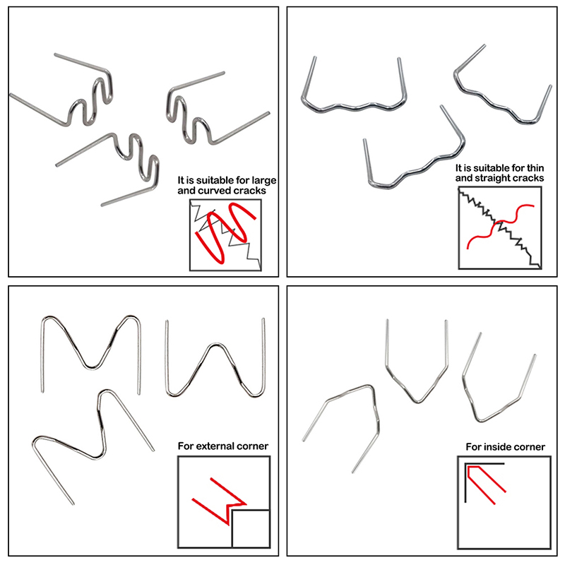 100/500pz cucitrice a caldo riparazione di saldatura di plastica standard pre taglio onda graffette paraurti carrozzeria riparazione 0.6/0.8mm sbarra di saldatura graffetta