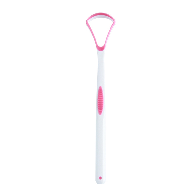 Limpiador raspador lengua para niños adultos, cepillo lengua para aliento fresco Dental, elimina mal aliento en: Rosa