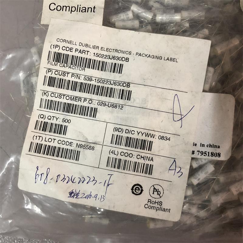 MALLORY – condensateur à film Axial sans électrode, 0.022UF 630V 6x16mm 5% 223J 630vdc, 22nf/630v 0.022UF/630v, 10 pièces