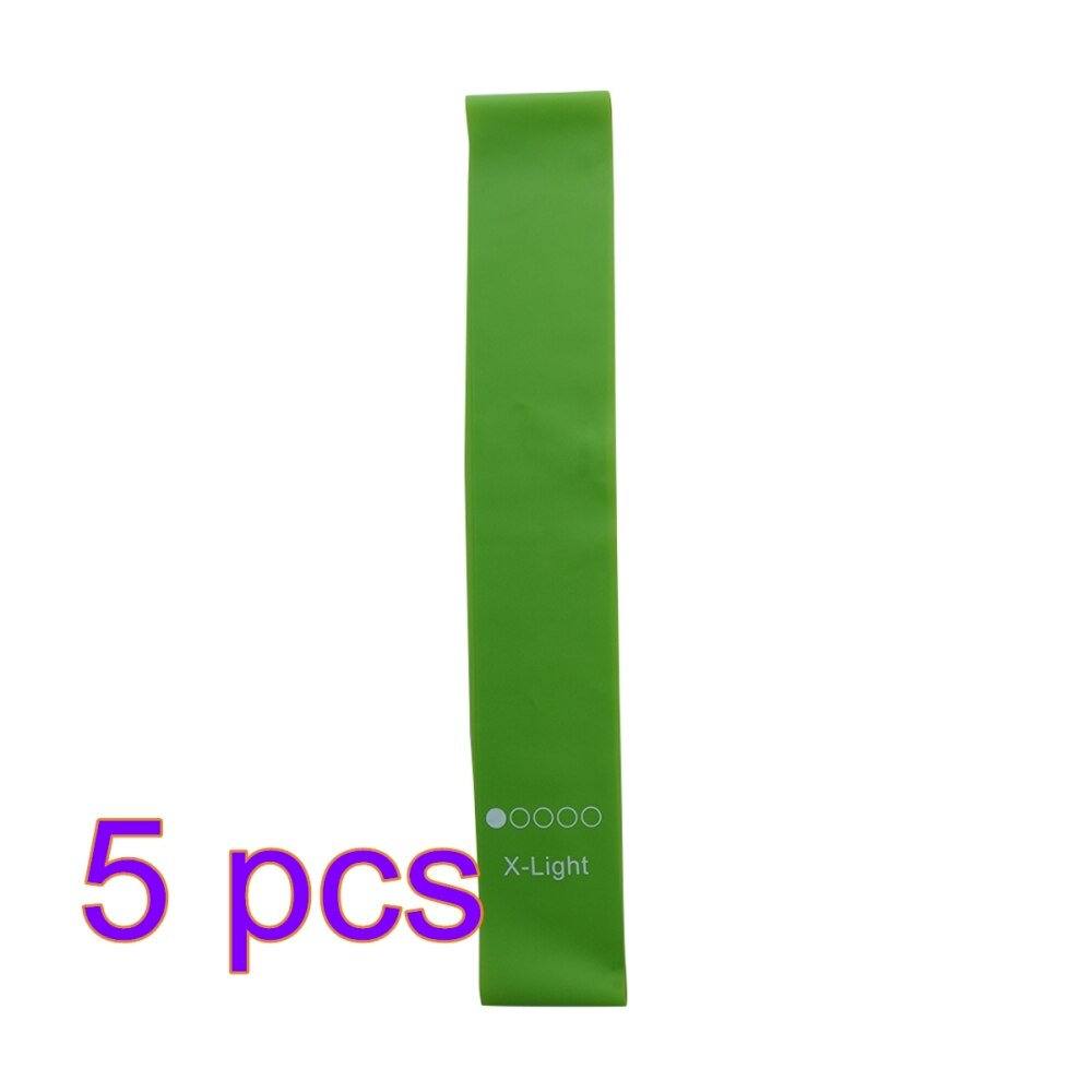 MrY-bandes de résistance élastiques en Latex, 5 couleurs, pour la musculation, pour le Yoga et les Pilates: 5 pcs green
